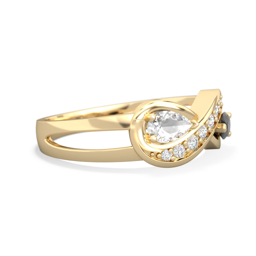 White Topaz Diamond Infinity 14K Yellow Gold ring R5390