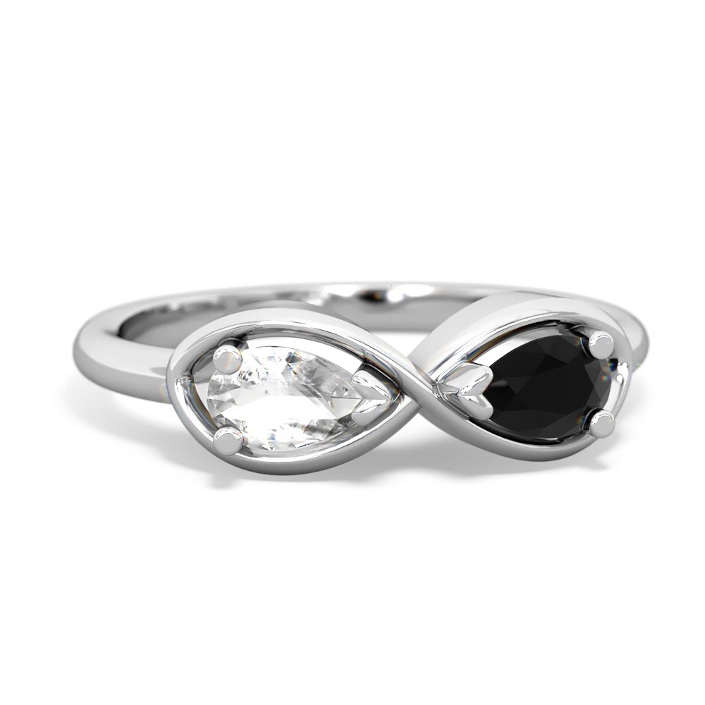 White Topaz Infinity 14K White Gold ring R5050