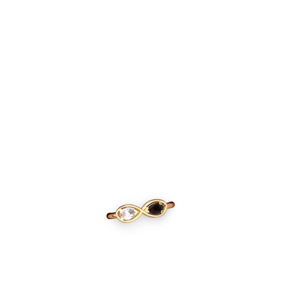 White Topaz Infinity 14K Yellow Gold ring R5050