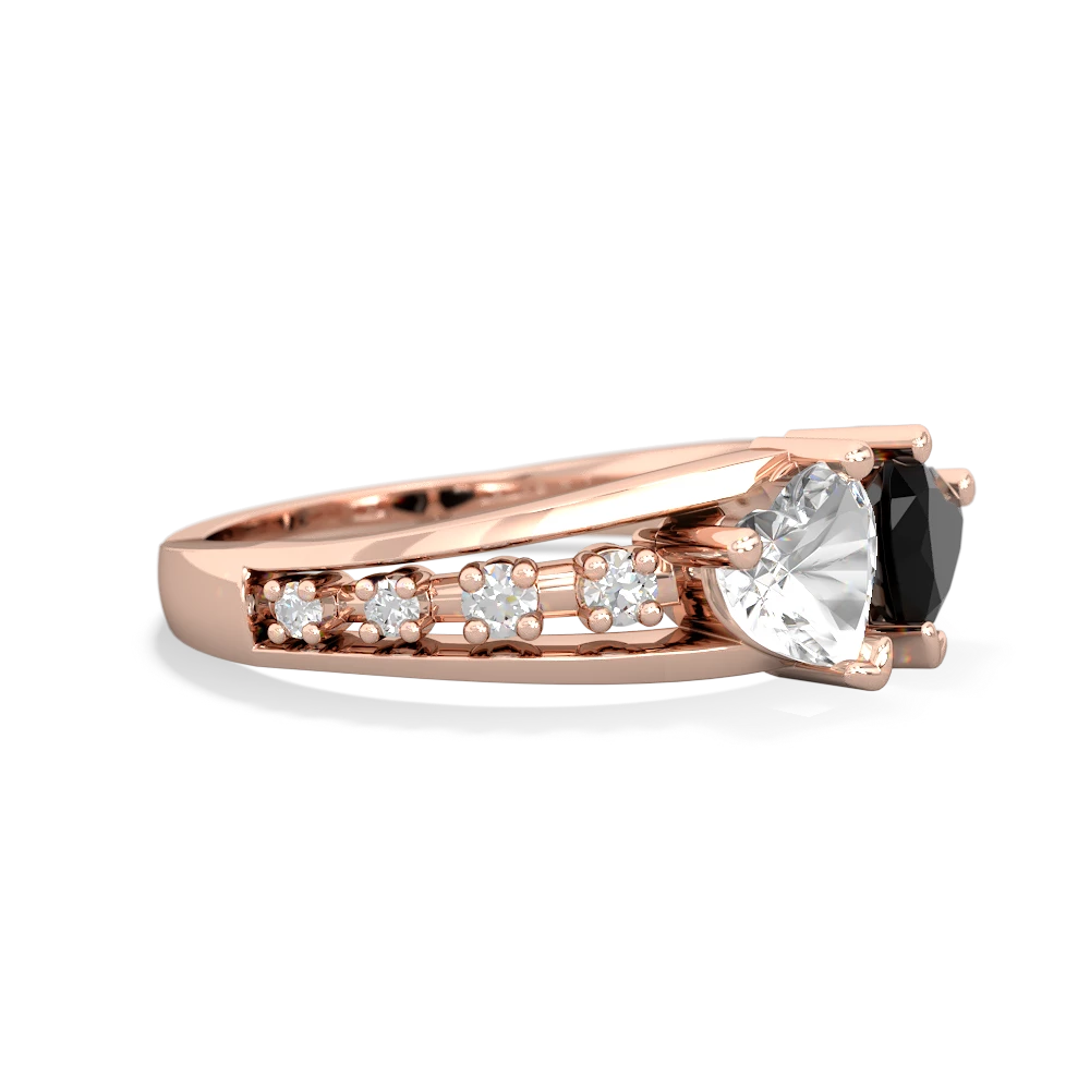 White Topaz Heart To Heart 14K Rose Gold ring R3342