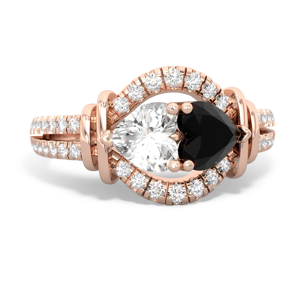 White Topaz Art-Deco Keepsake 14K Rose Gold ring R5630