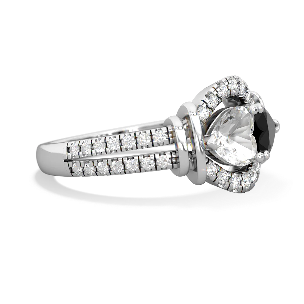 White Topaz Art-Deco Keepsake 14K White Gold ring R5630