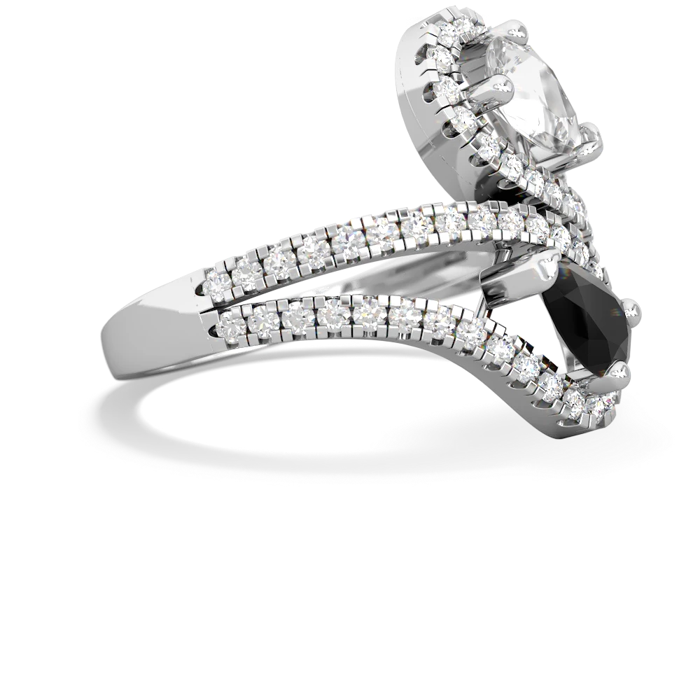 White Topaz Diamond Dazzler 14K White Gold ring R3000