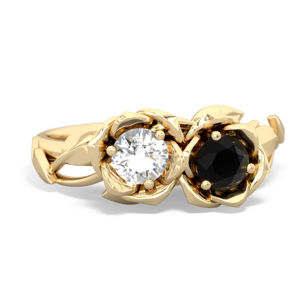 White Topaz Rose Garden 14K Yellow Gold ring R5510