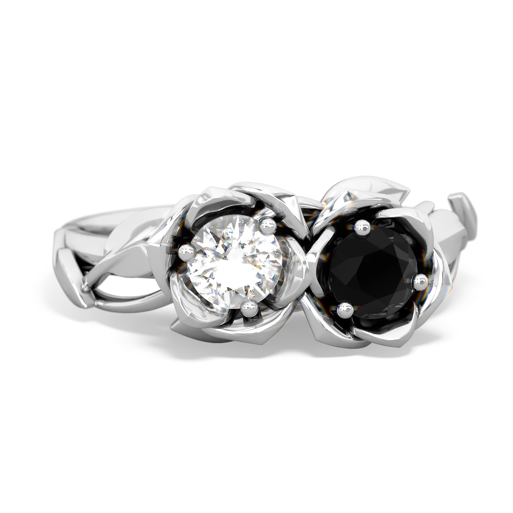 White Topaz Rose Garden 14K White Gold ring R5510