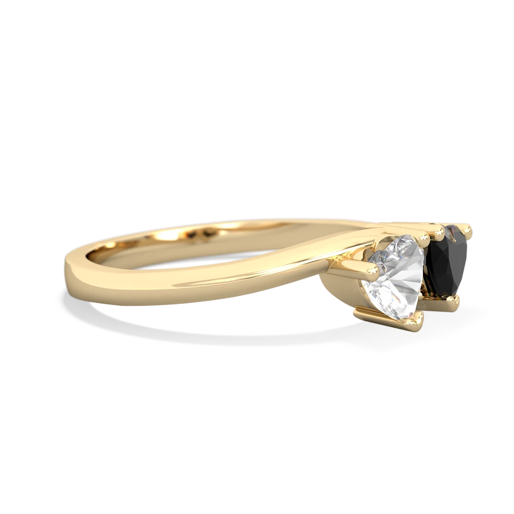 White Topaz Sweethearts 14K Yellow Gold ring R5260