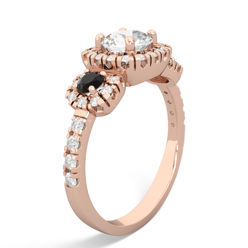 White Topaz Regal Halo 14K Rose Gold ring R5350