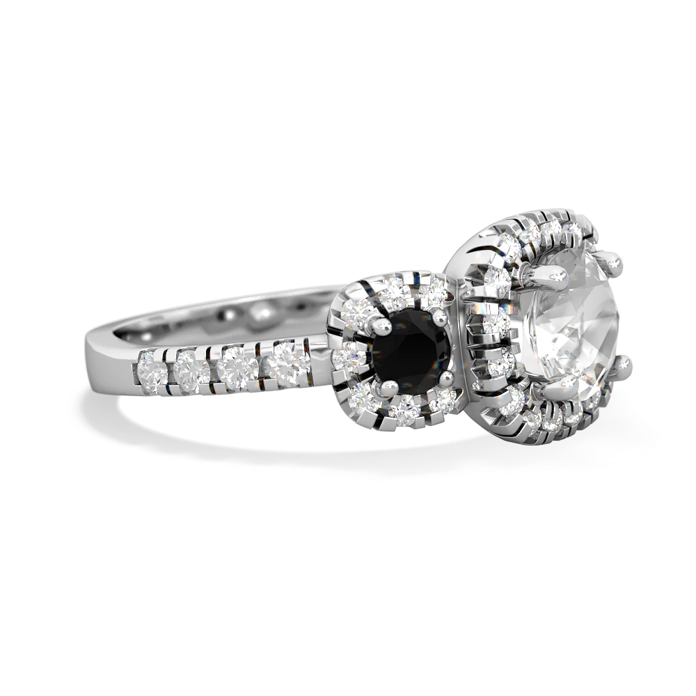 White Topaz Regal Halo 14K White Gold ring R5350