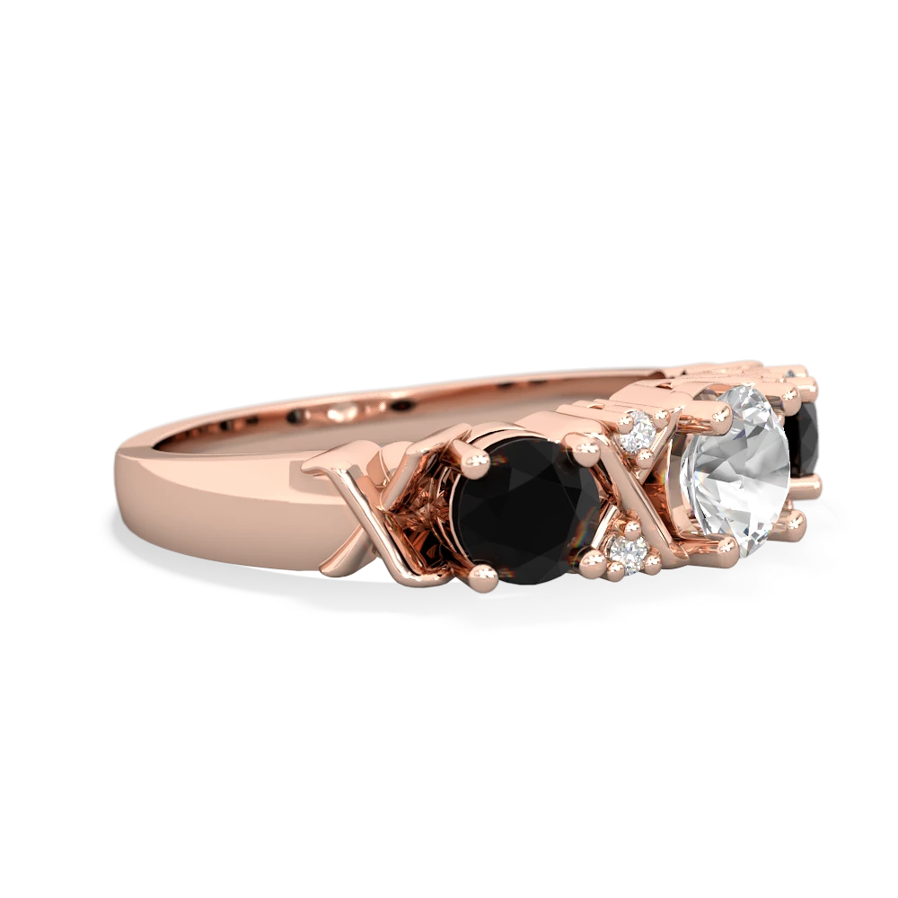 White Topaz Hugs And Kisses 14K Rose Gold ring R5016