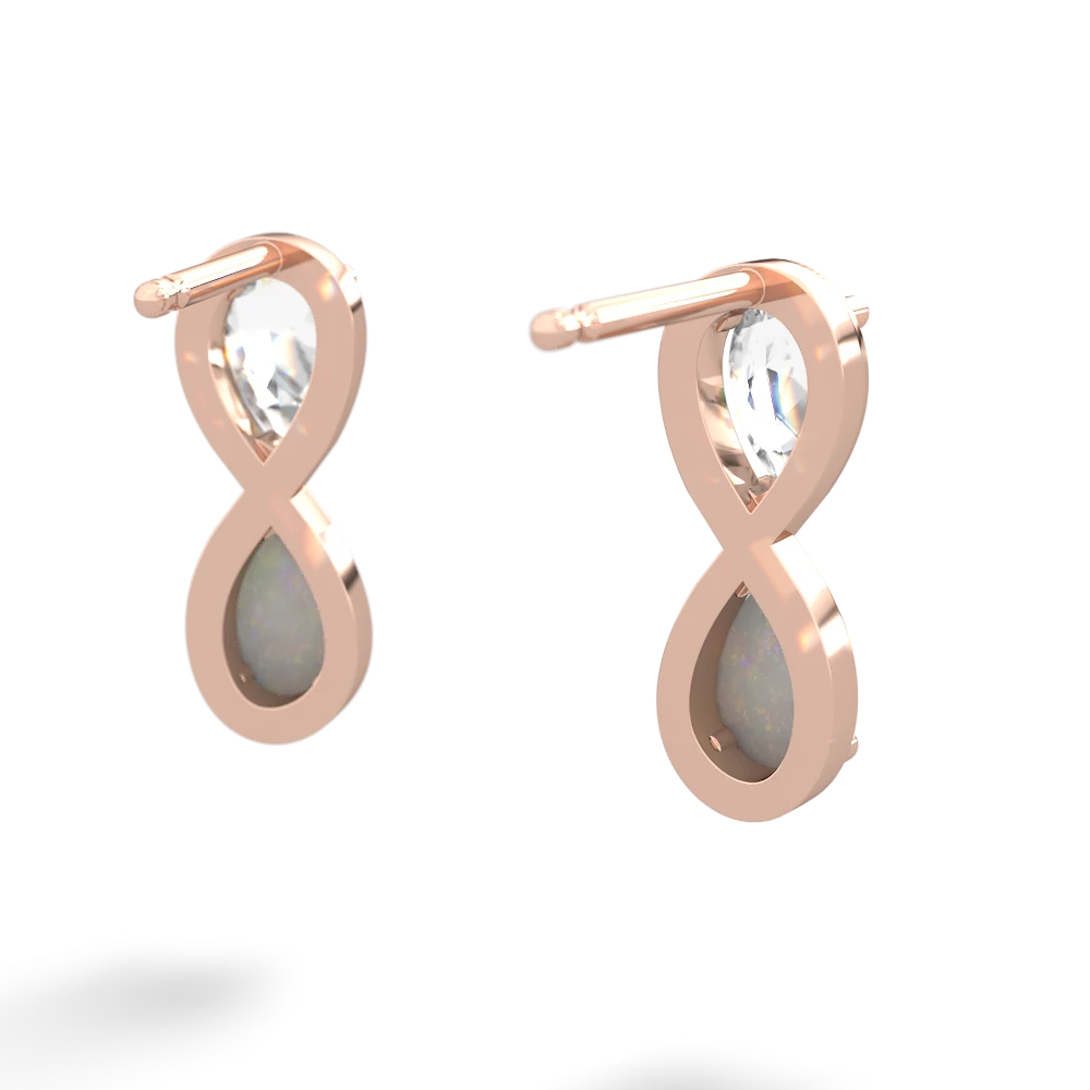 White Topaz Infinity 14K Rose Gold earrings E5050