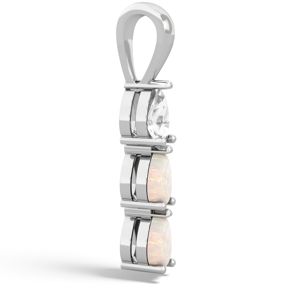 White Topaz Dew Drops 14K White Gold pendant P2251