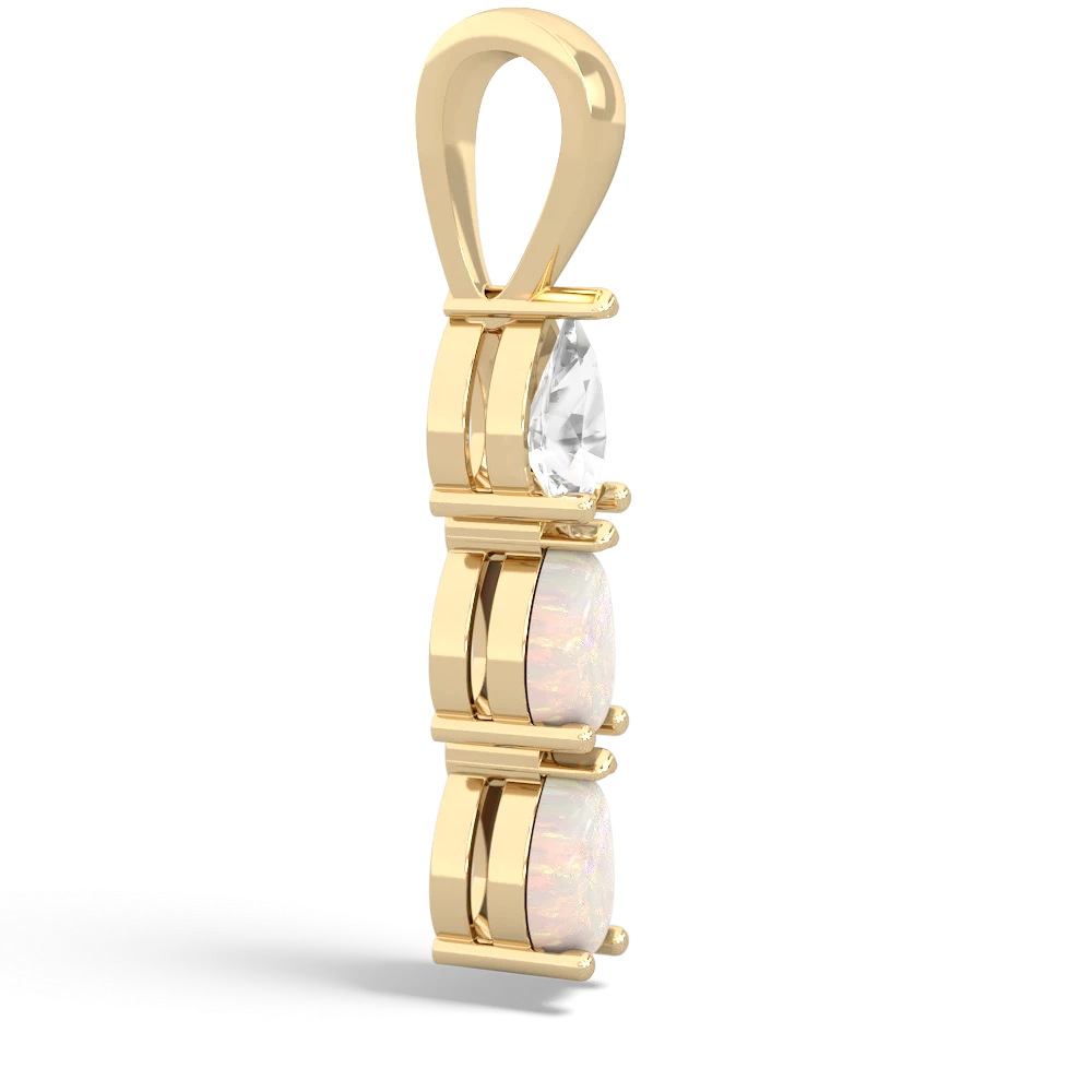 White Topaz Dew Drops 14K Yellow Gold pendant P2251