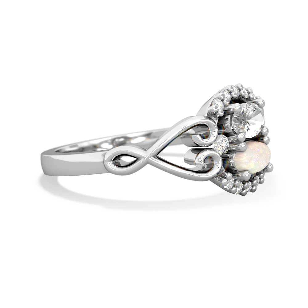 White Topaz Love Nest 14K White Gold ring R5860