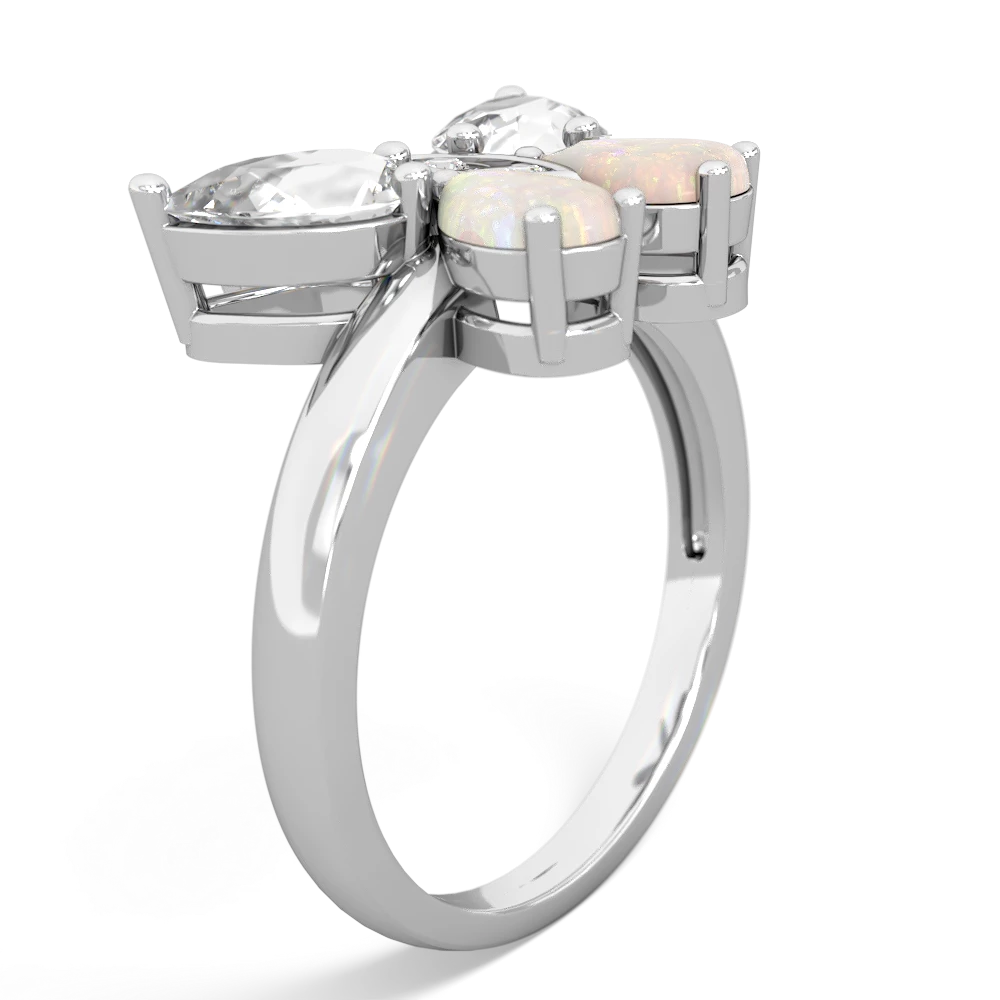 White Topaz Butterfly 14K White Gold ring R2215