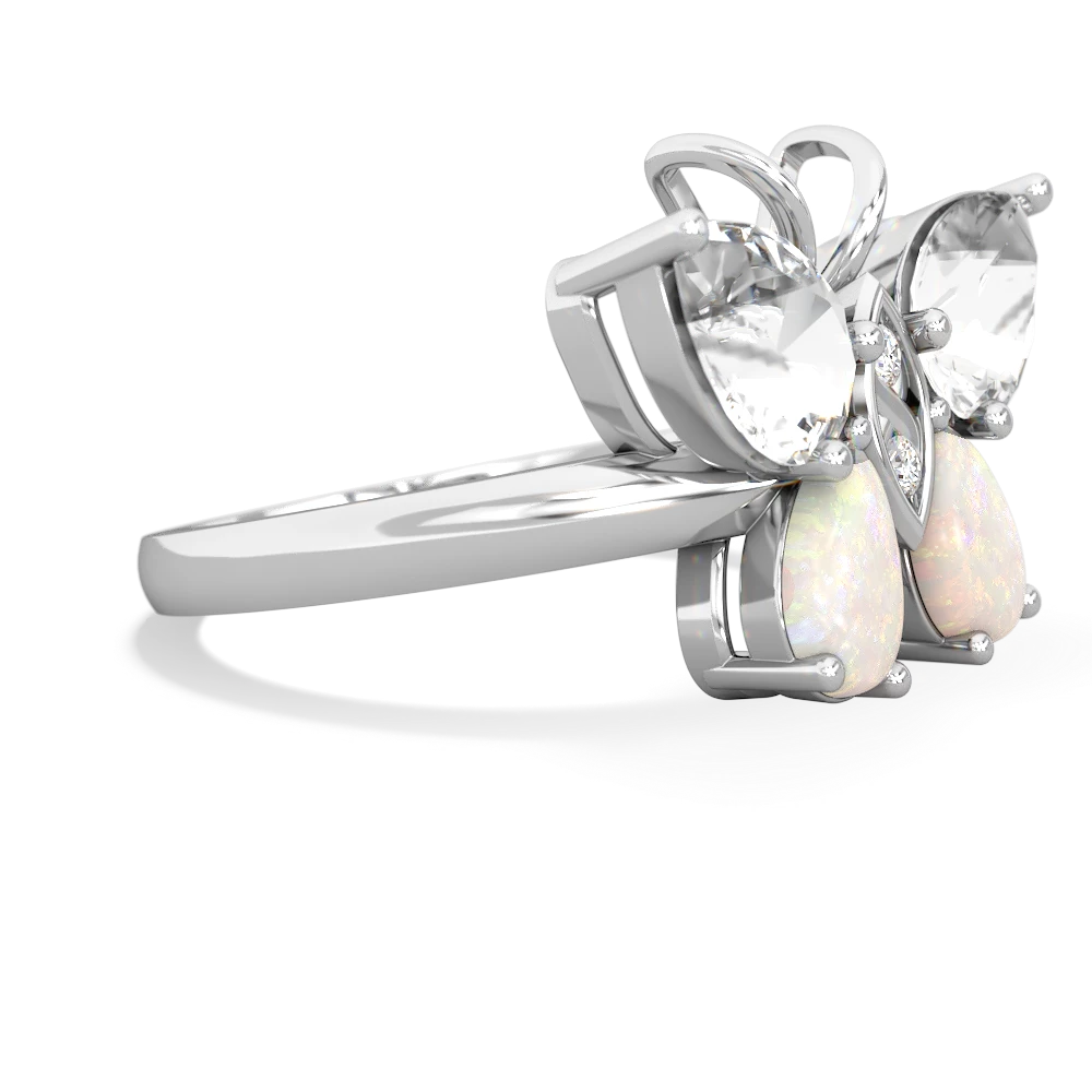 White Topaz Butterfly 14K White Gold ring R2215