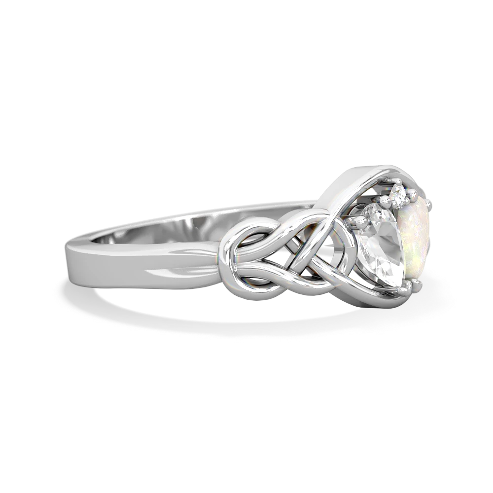 White Topaz Celtic Love Knot 14K White Gold ring R5420