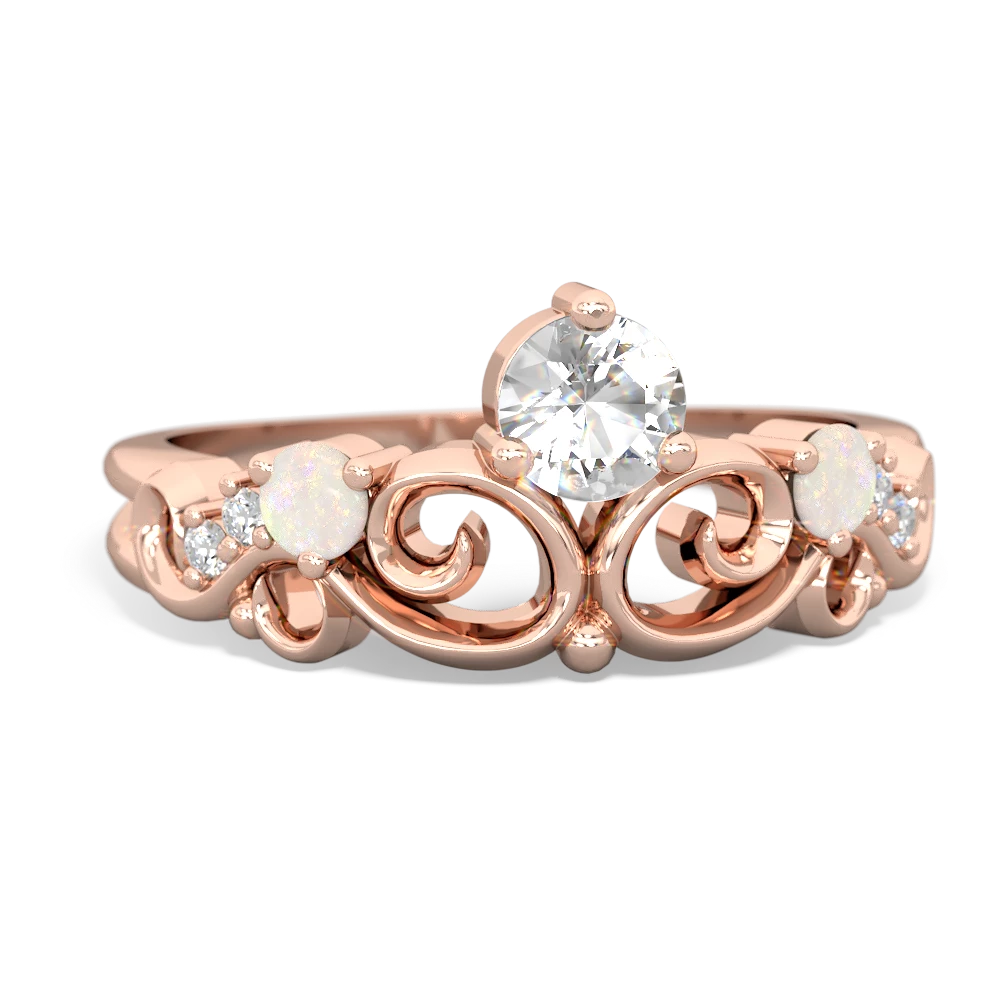 White Topaz Crown Keepsake 14K Rose Gold ring R5740