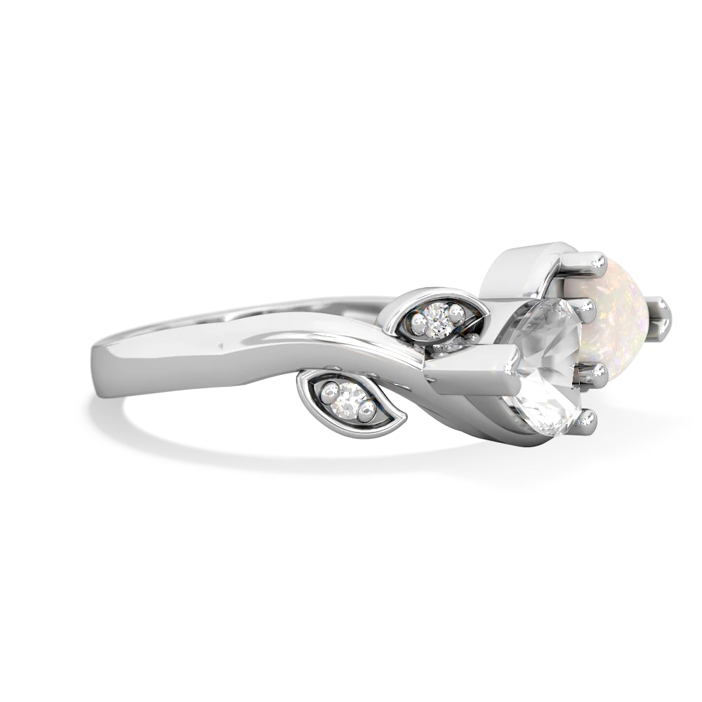 White Topaz Floral Elegance 14K White Gold ring R5790