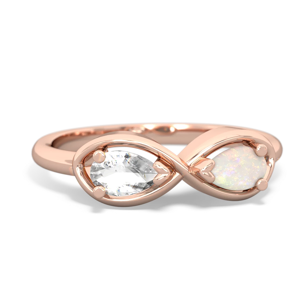 White Topaz Infinity 14K Rose Gold ring R5050