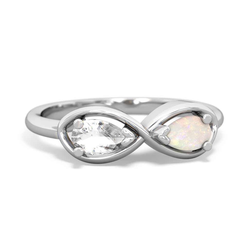 White Topaz Infinity 14K White Gold ring R5050