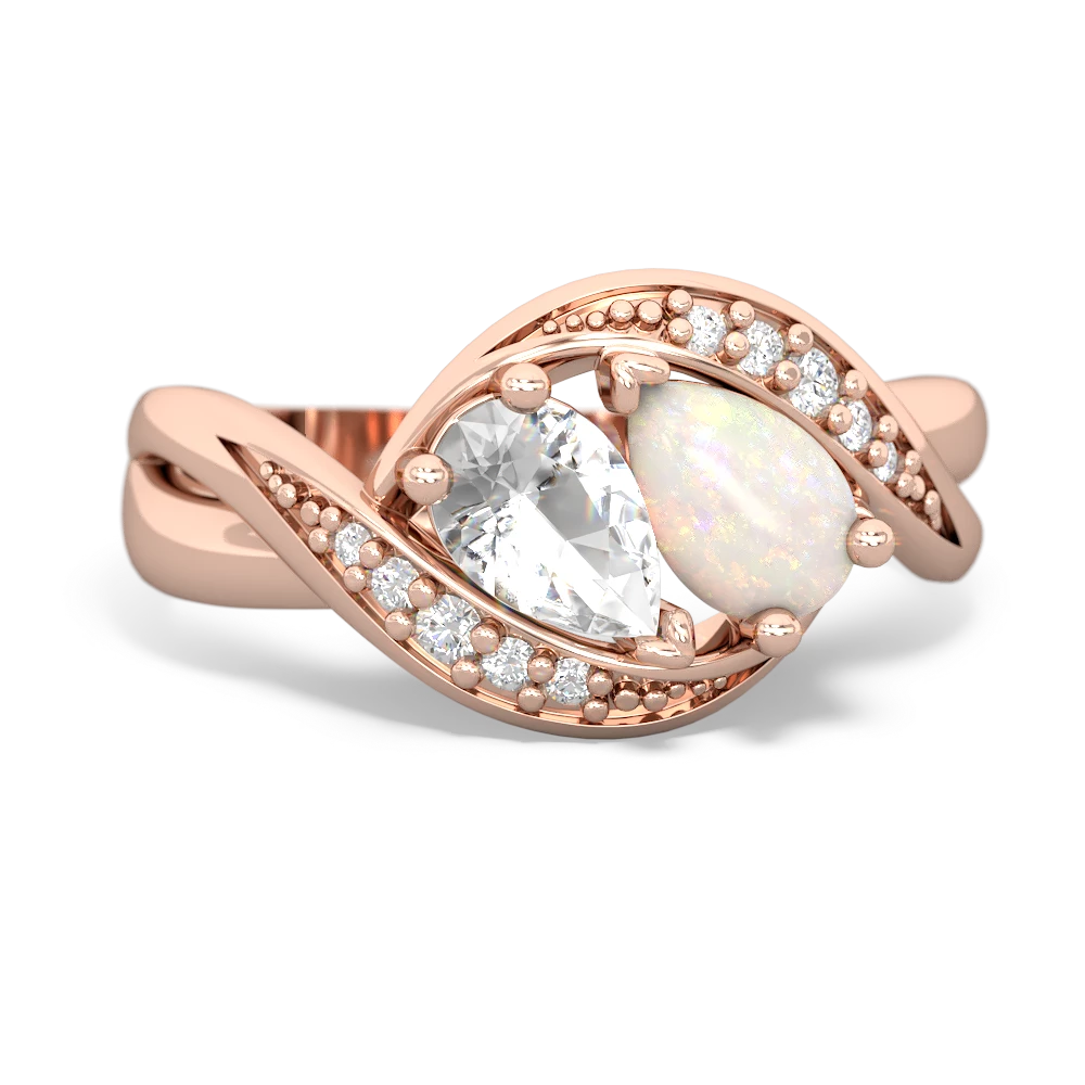 White Topaz Summer Winds 14K Rose Gold ring R5342