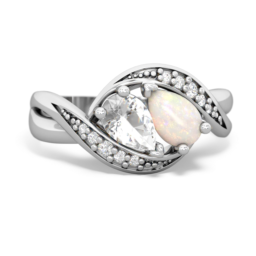 White Topaz Summer Winds 14K White Gold ring R5342