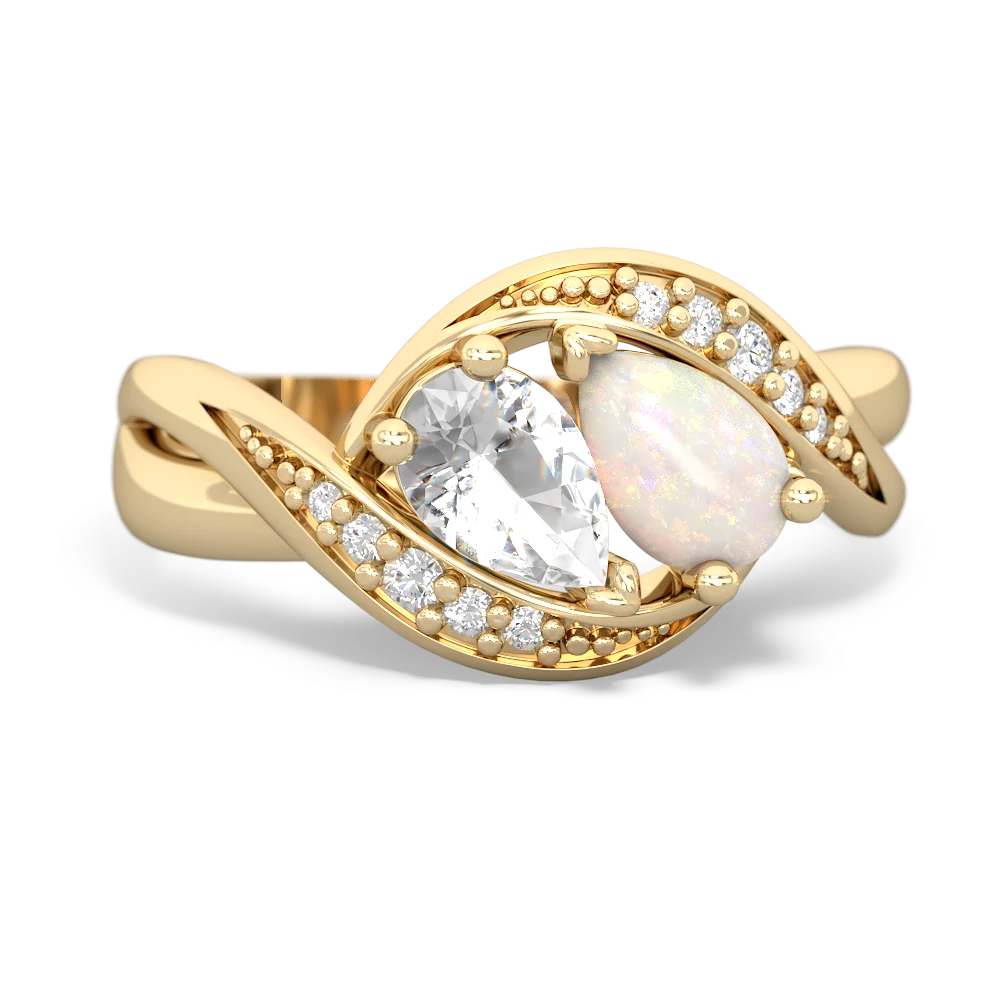 White Topaz Summer Winds 14K Yellow Gold ring R5342