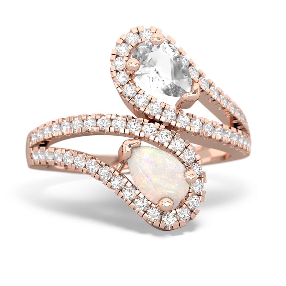 White Topaz Diamond Dazzler 14K Rose Gold ring R3000