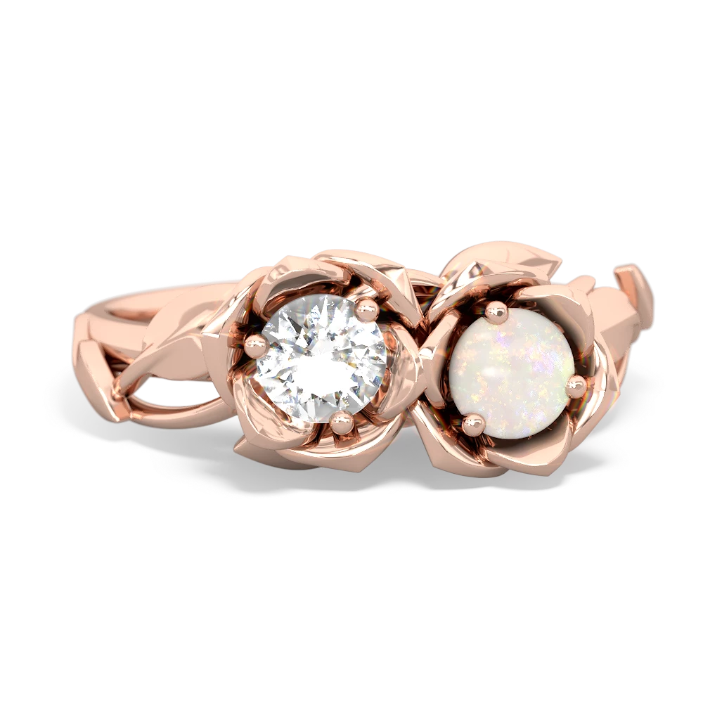 White Topaz Rose Garden 14K Rose Gold ring R5510