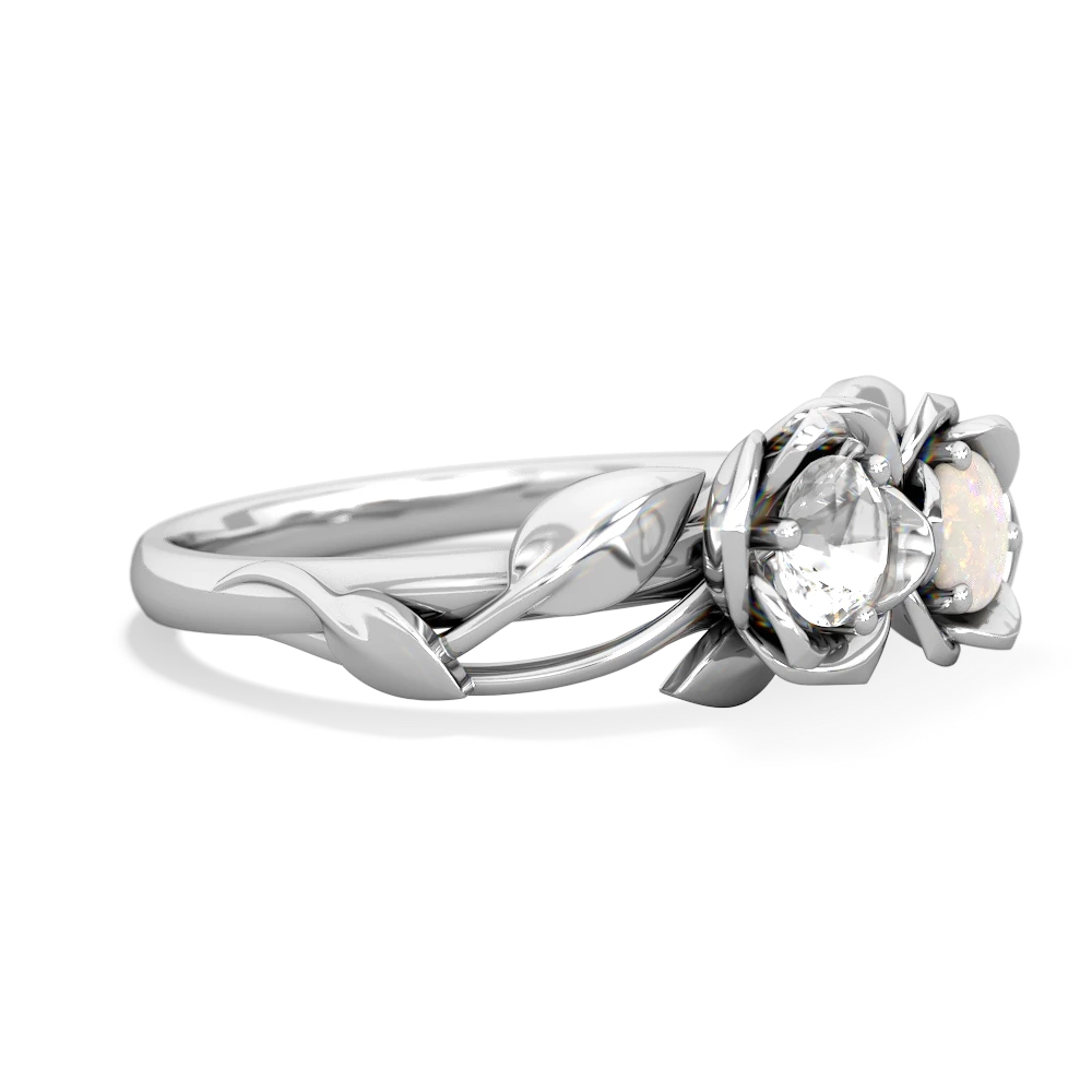 White Topaz Rose Garden 14K White Gold ring R5510