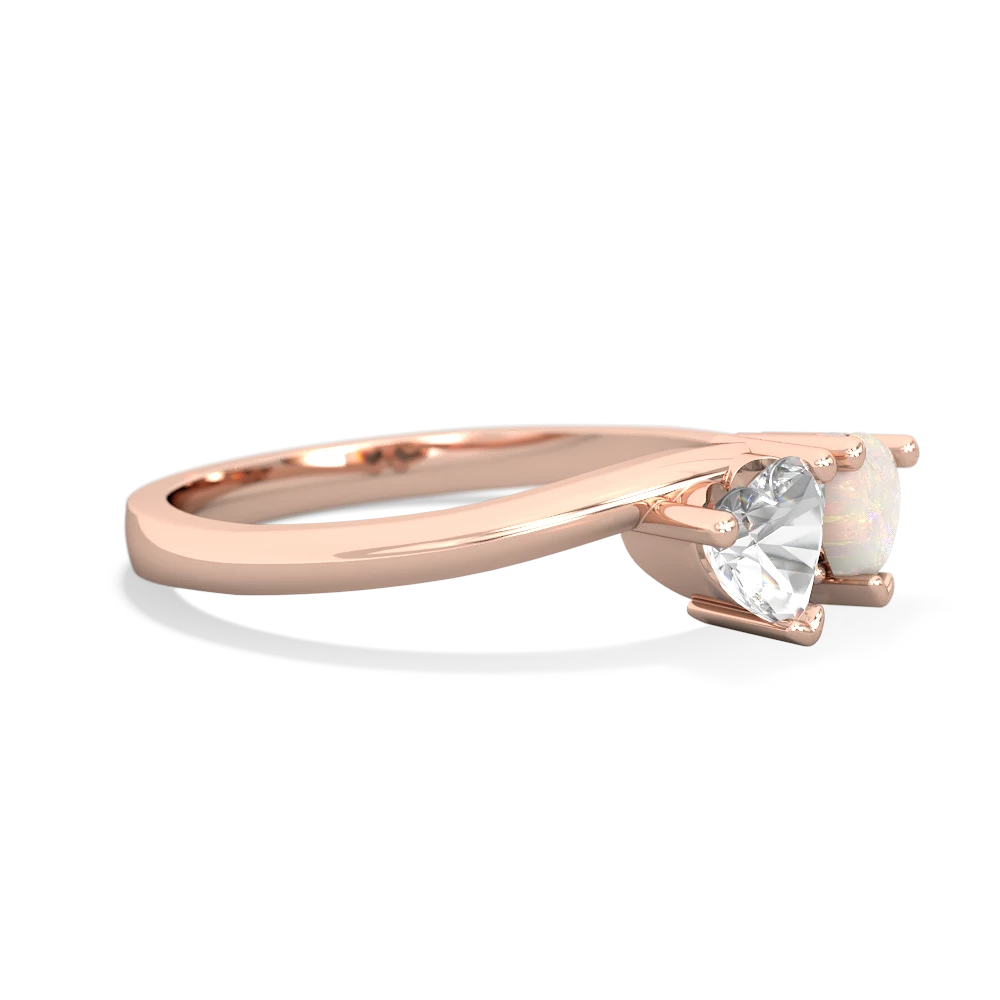 White Topaz Sweethearts 14K Rose Gold ring R5260