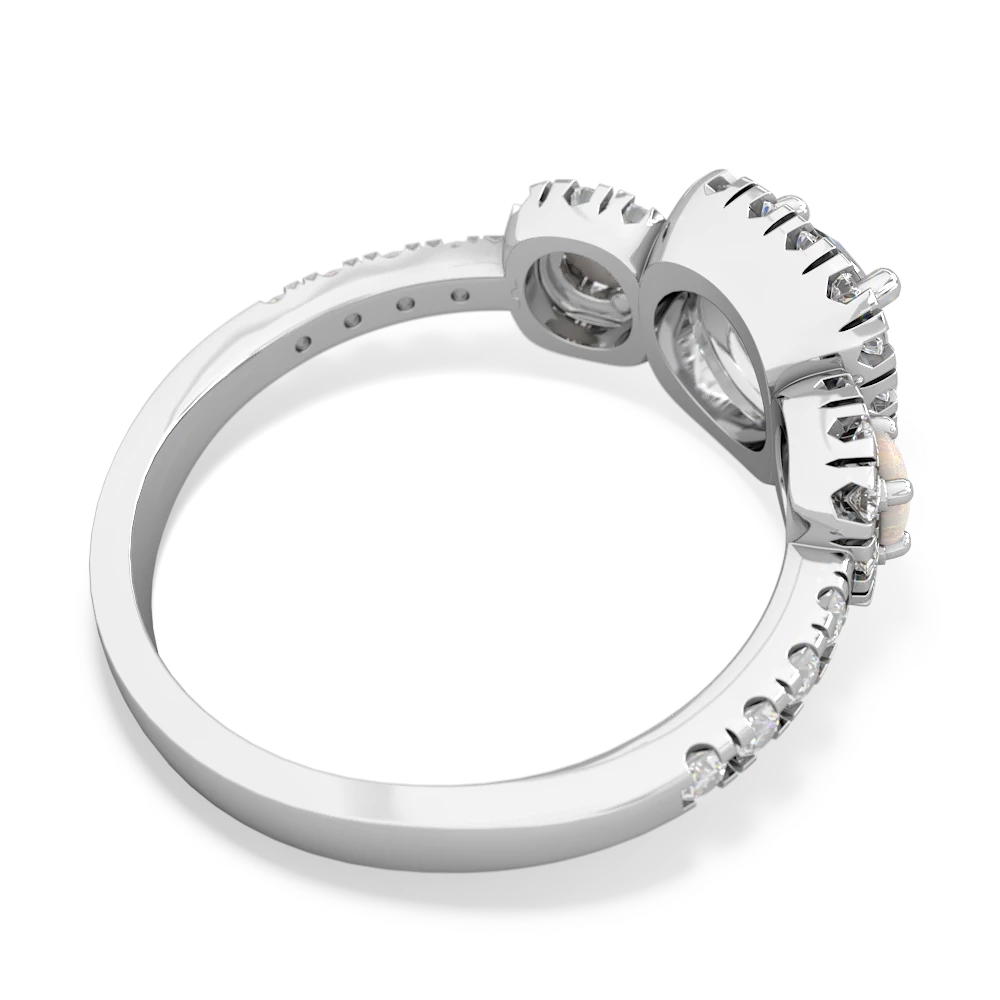 White Topaz Regal Halo 14K White Gold ring R5350