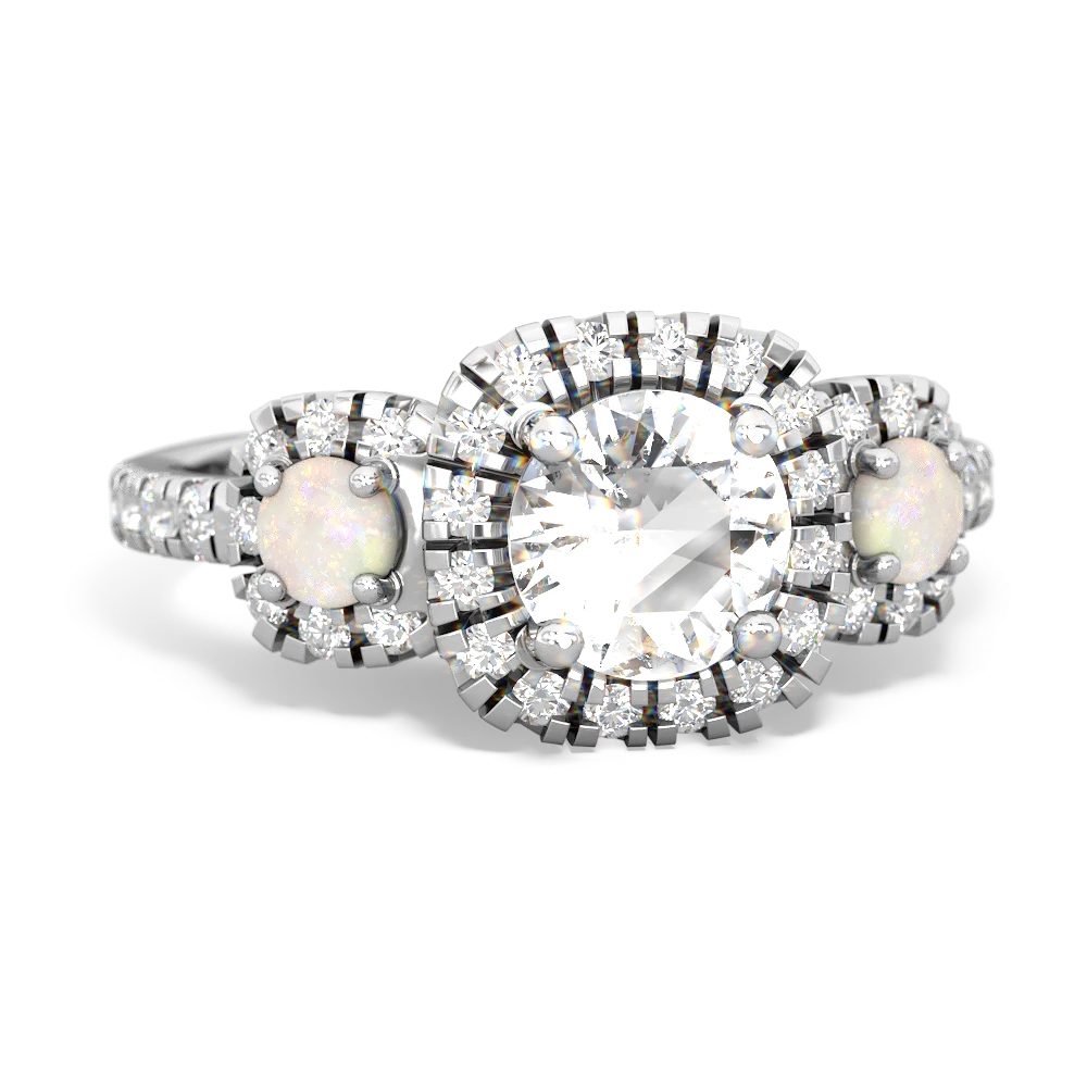 White Topaz Regal Halo 14K White Gold ring R5350