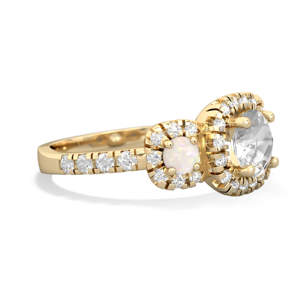 White Topaz Regal Halo 14K Yellow Gold ring R5350