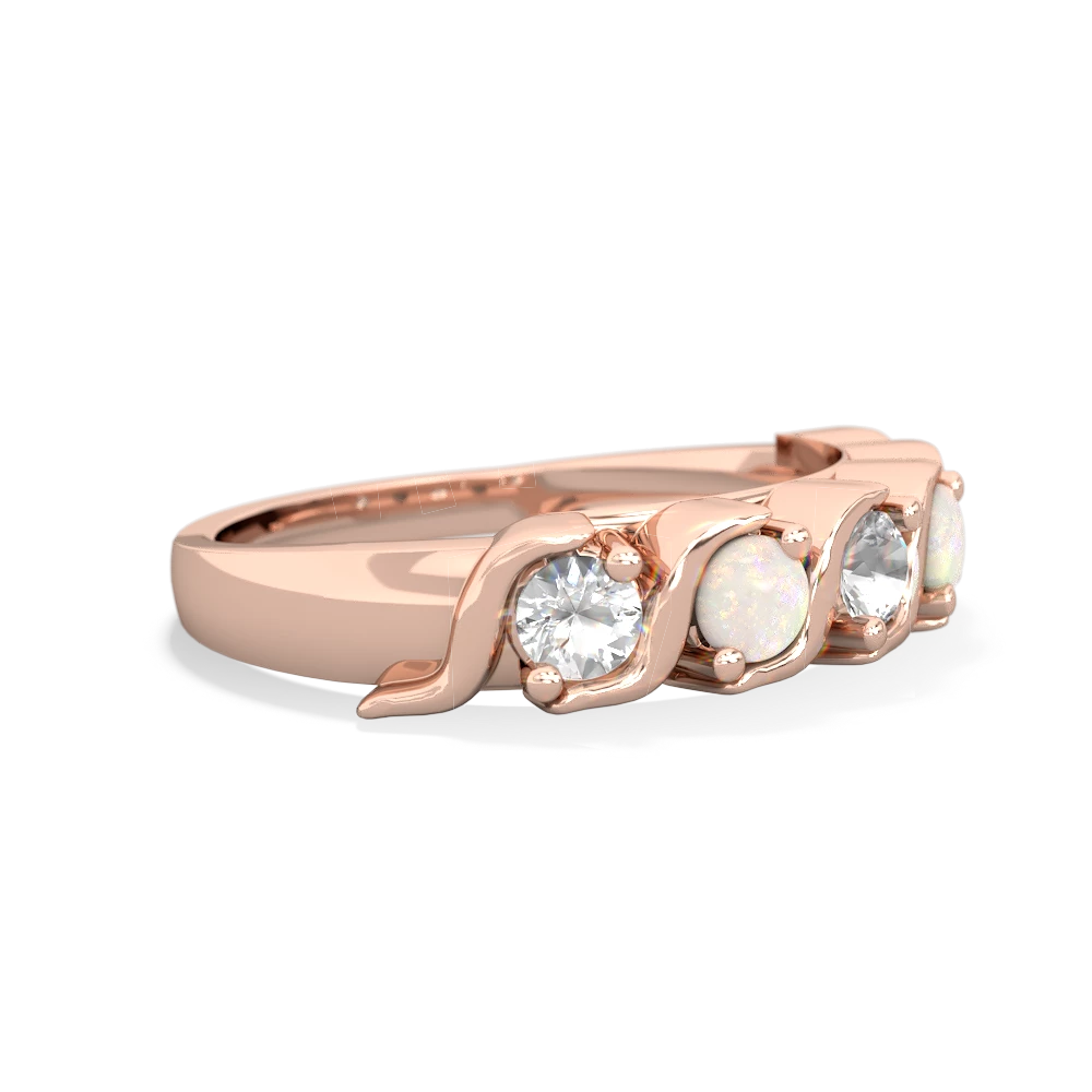 White Topaz Anniversary Band 14K Rose Gold ring R2089