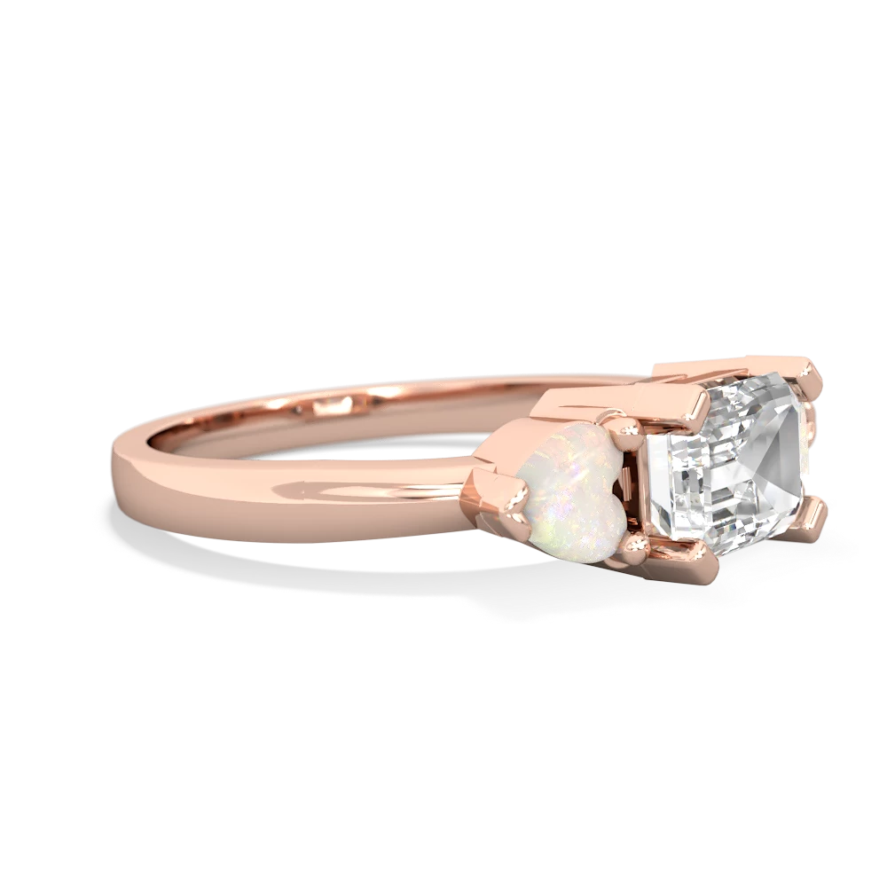 White Topaz Three Stone 14K Rose Gold ring R5235