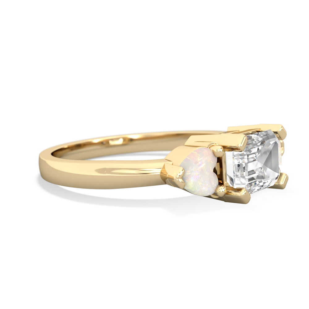 White Topaz Three Stone 14K Yellow Gold ring R5235