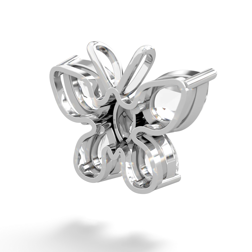 White Topaz Butterfly 14K White Gold pendant P2215