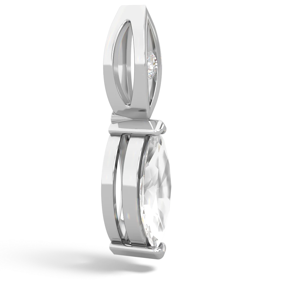 White Topaz Marquise Drop 14K White Gold pendant P5333