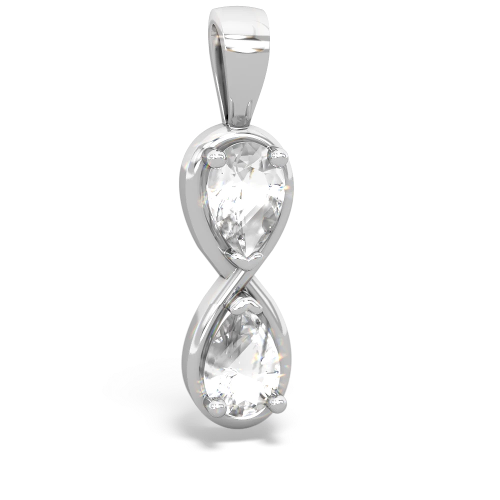 White Topaz Infinity 14K White Gold pendant P5050