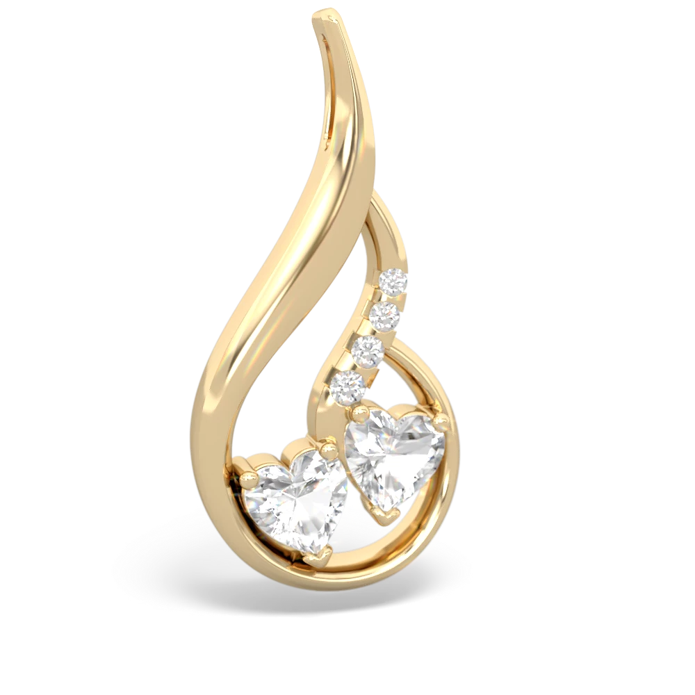 White Topaz Keepsake Curves 14K Yellow Gold pendant P5450