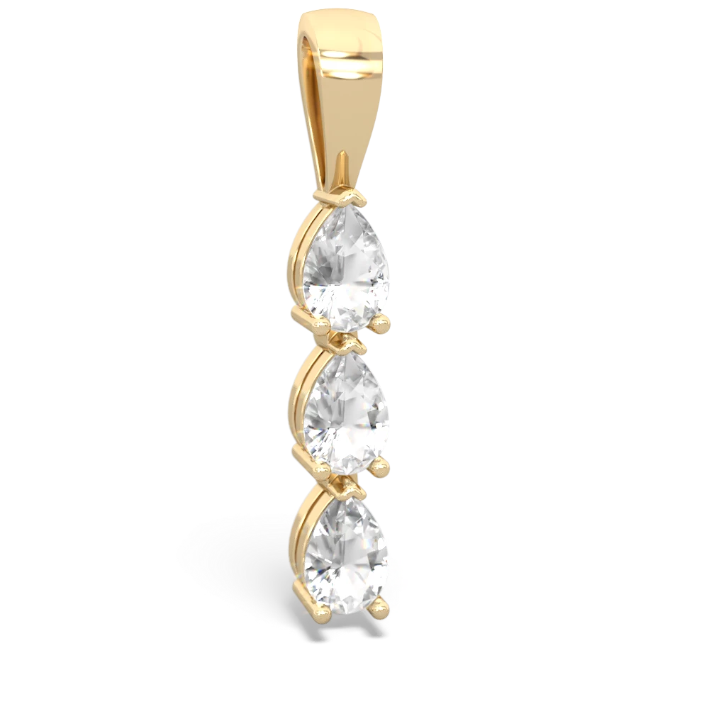 White Topaz Dew Drops 14K Yellow Gold pendant P2251