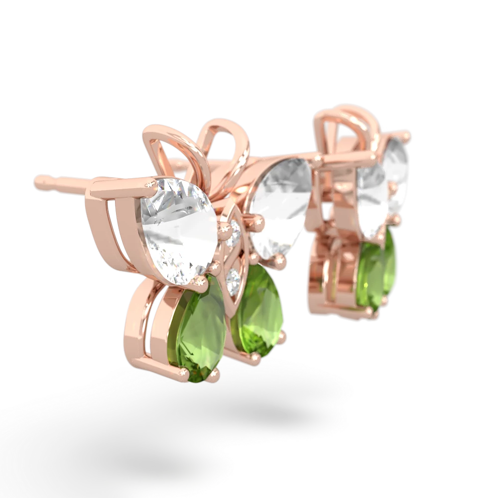 White Topaz Butterfly 14K Rose Gold earrings E2215