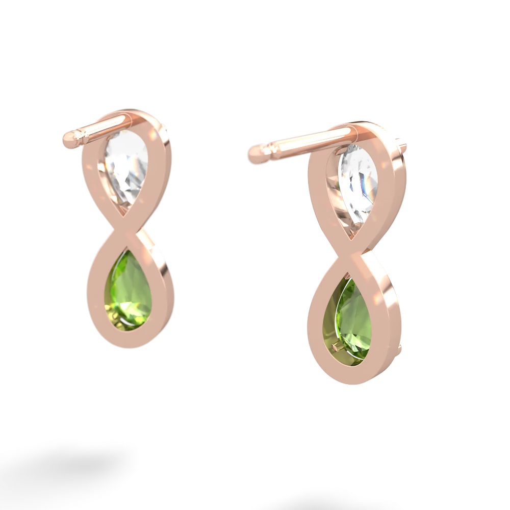 White Topaz Infinity 14K Rose Gold earrings E5050