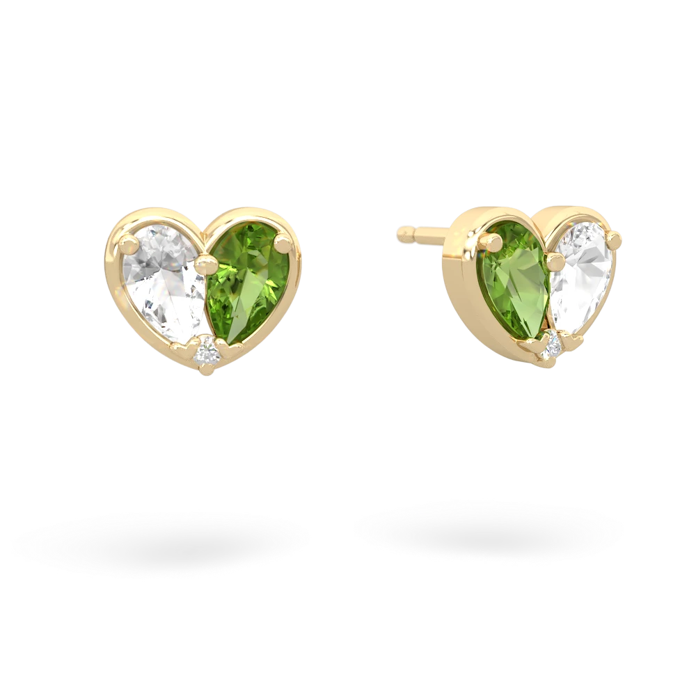 White Topaz 'Our Heart' 14K Yellow Gold earrings E5072