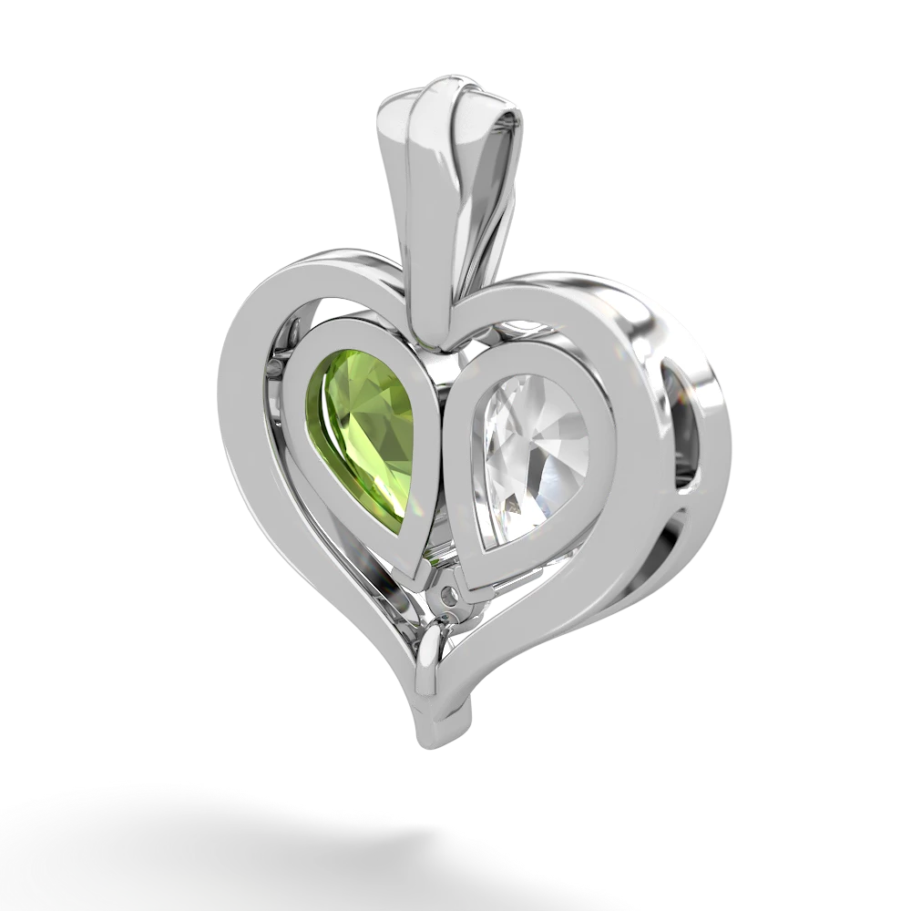 White Topaz Two Become One 14K White Gold pendant P5330