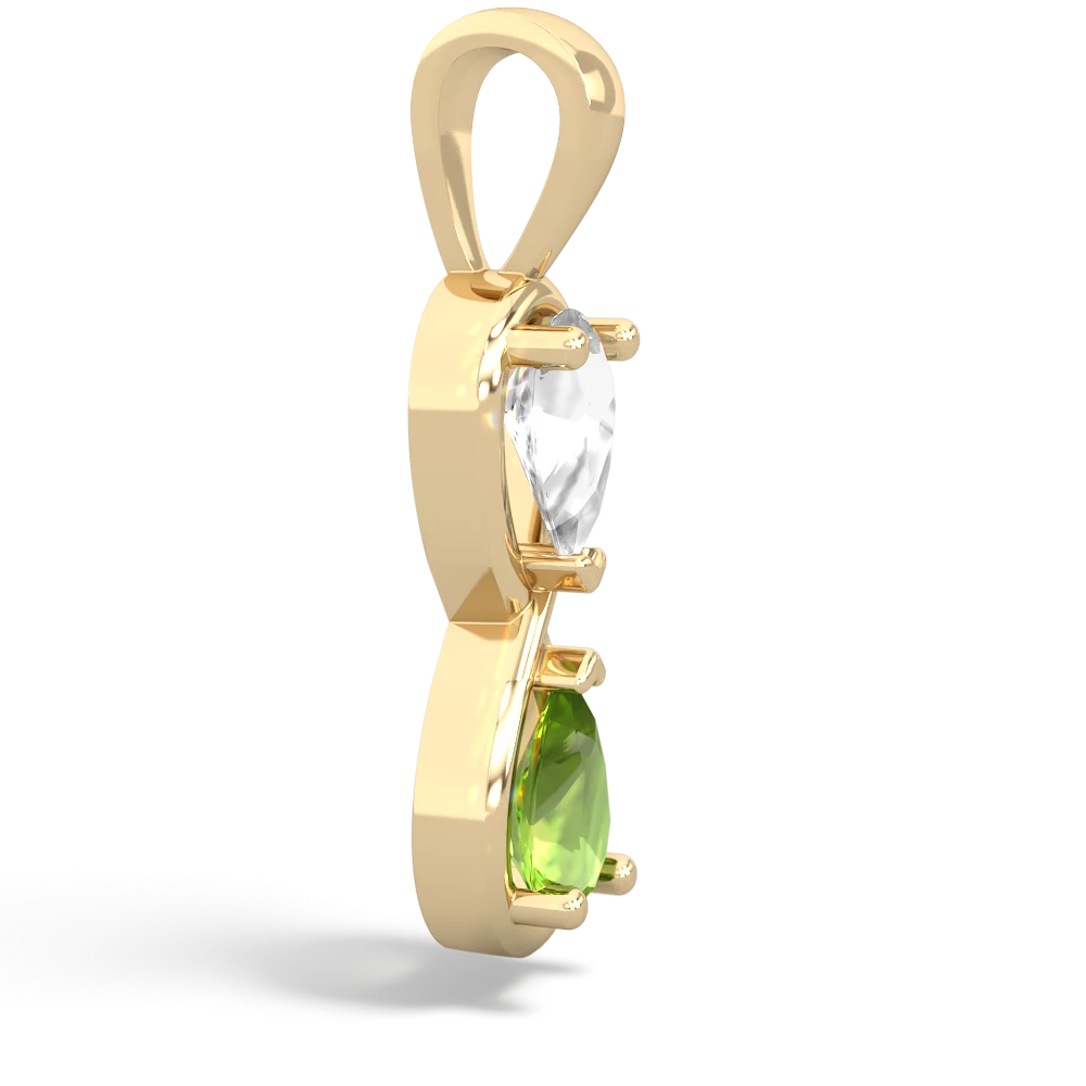 White Topaz Infinity 14K Yellow Gold pendant P5050