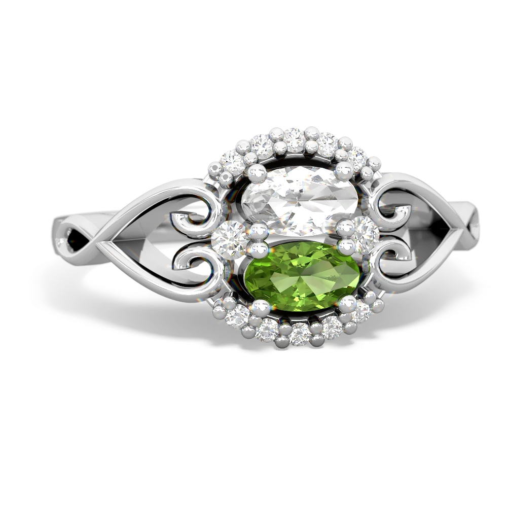 White Topaz Love Nest 14K White Gold ring R5860