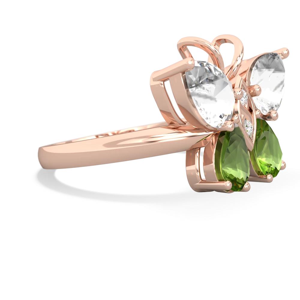 White Topaz Butterfly 14K Rose Gold ring R2215