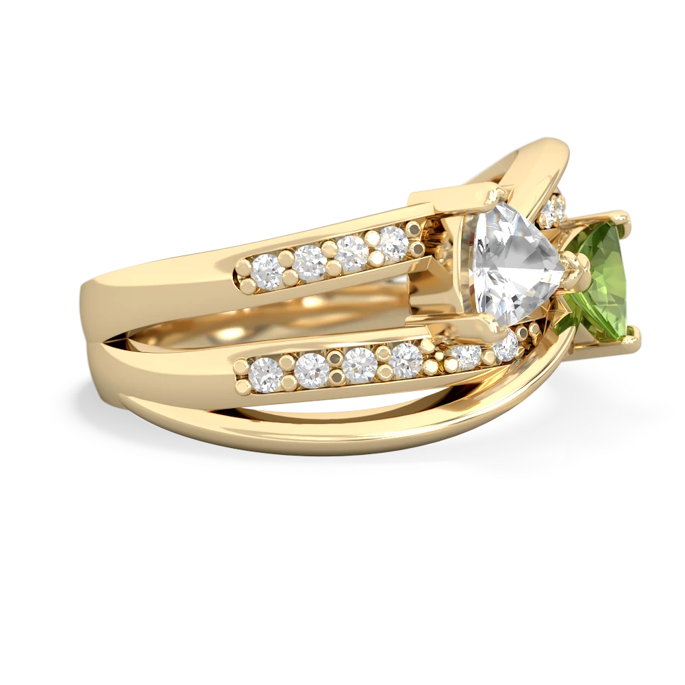 White Topaz Bowtie 14K Yellow Gold ring R2360